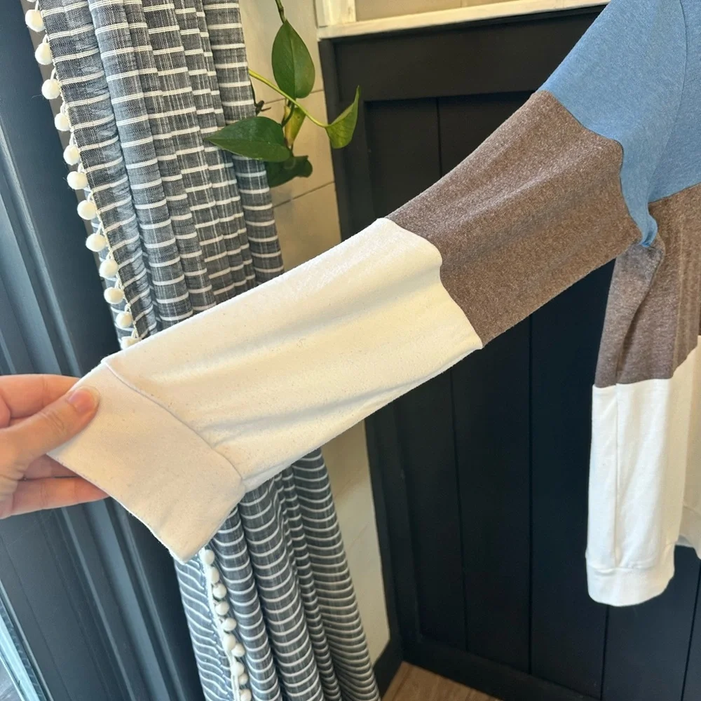 Halife Long Sleeve Color‎ Block Tops Crewneck Pullover Tunic 2X - Picture 3 of 10